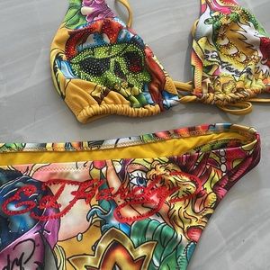 Ed Hardy Authnetic Yellow String Bikini!